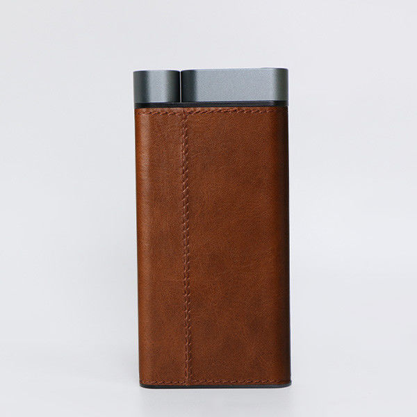 10000mAh Power Bank Metal Shell Leather Finish 2pcs USB-A 1pc Portos Tipo-C