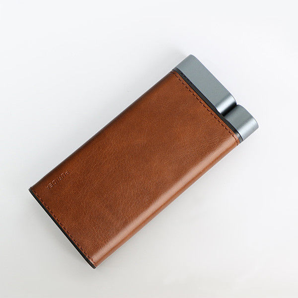 10000mAh Power Bank Metal Shell Leather Finish 2pcs USB-A 1pc Portos Tipo-C