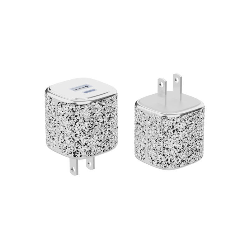 Tamanho de bolso PD3.0 35W Dual Port Wall Charger com acabamento de diamante
