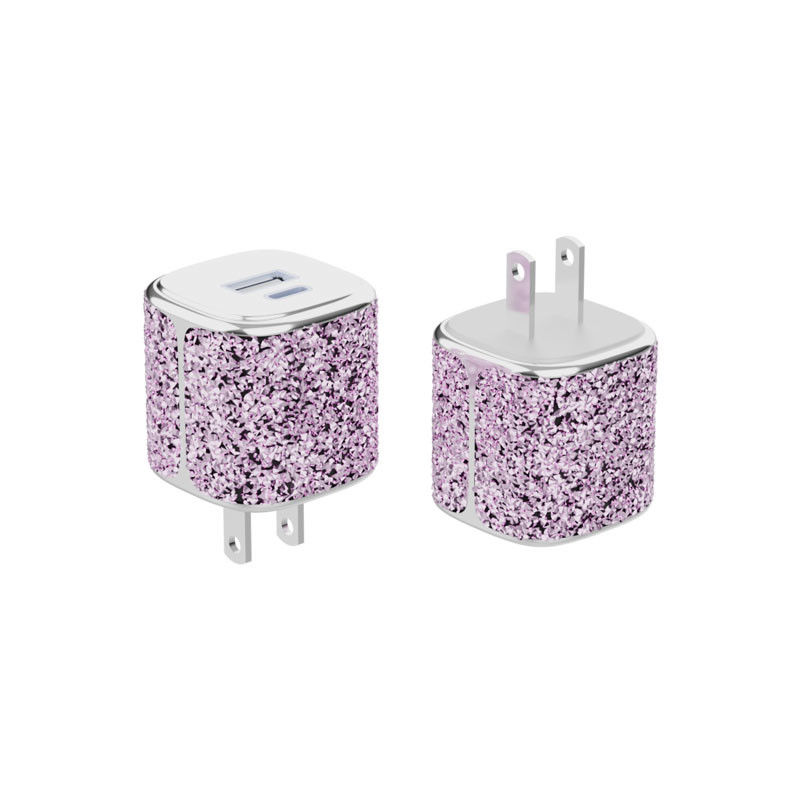 Patente de Design Tipo C Carregador de Parede 35W Dual Portes Mini GaN Carregador Shell Diamante